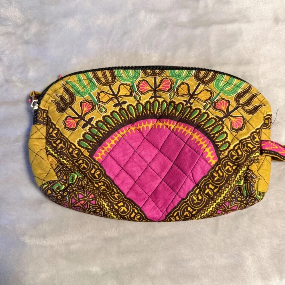 Bagamoyo SOHK Lay Down Your Heart Quilted Cosmetic Bag African Print Kenya